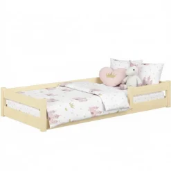 Kobi Lit bas Nordi 160x80 - Montessori bois naturel, lit enfant avec barreaux*Enfant Lit Enfant