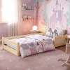 Kobi Lit bas Nordi 200x90 - Montessori bois naturel, lit enfant avec barreaux*Enfant Lit Enfant