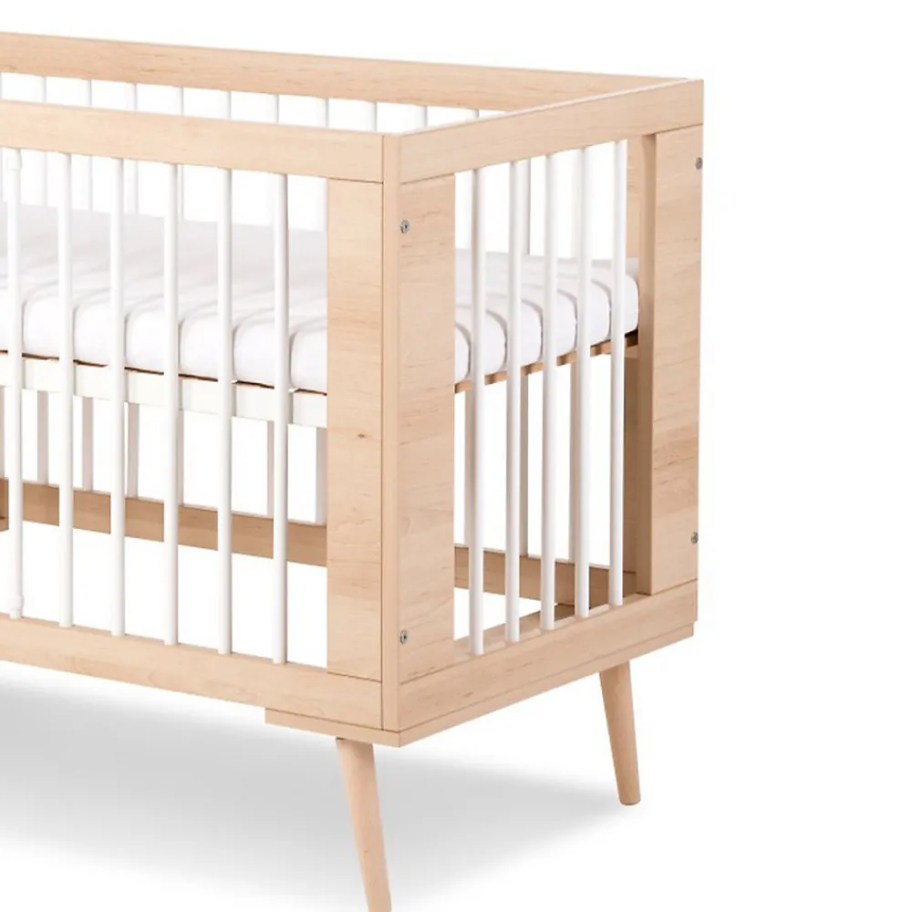 Lit Bébé à Barreaux Avec Sommier Réglable Style Scandinave 120x60 Hêtre>Little Sky Outlet