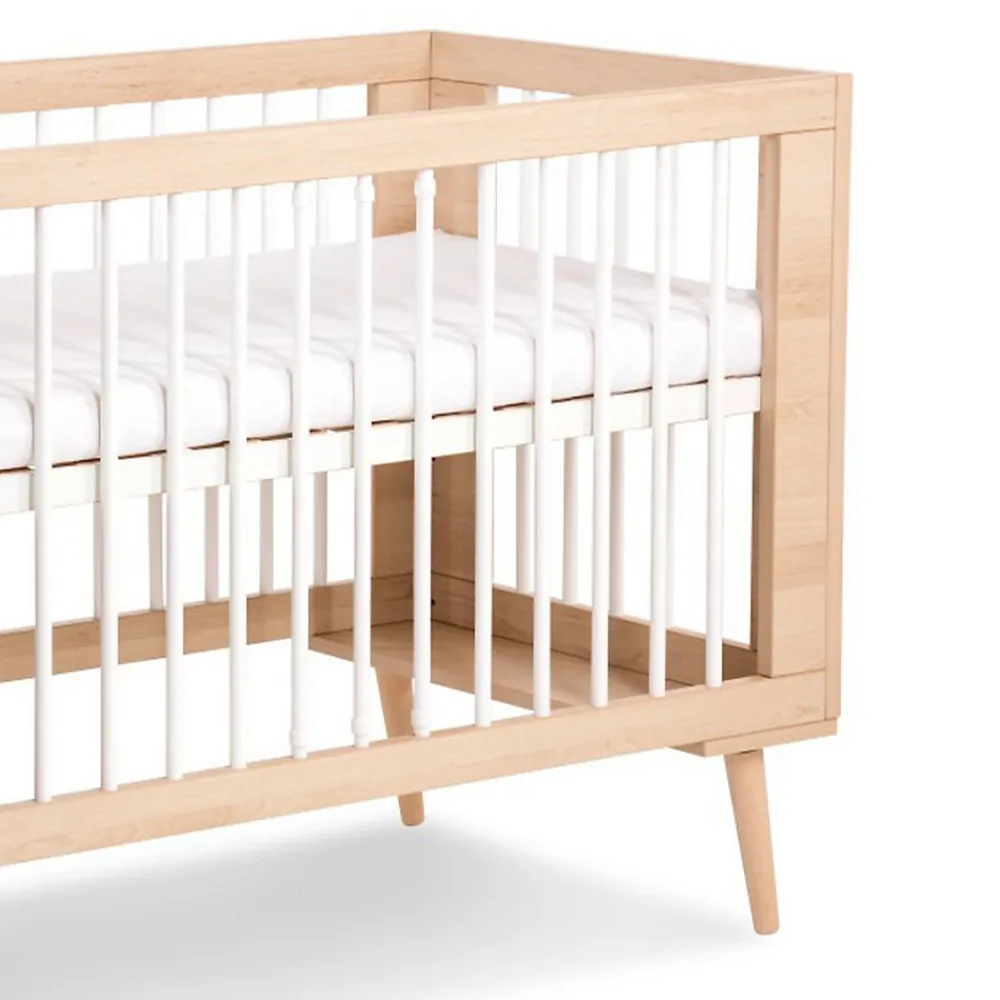Lit Bébé à Barreaux Avec Sommier Réglable Style Scandinave 120x60 Hêtre>Little Sky Outlet