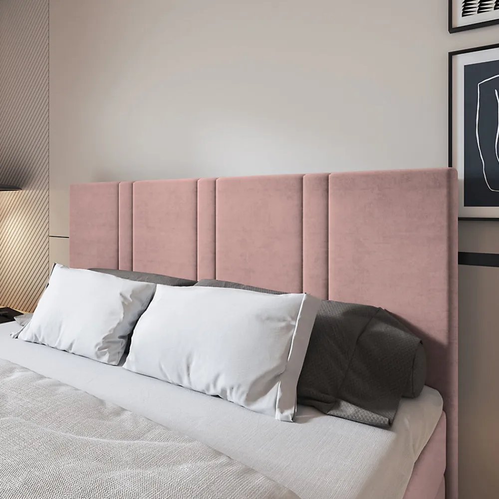 Masseno Lit Boxspring COMOZA 160X200 CM KRONOS 27, Rose, Lit avec matelas et rangement* Ensemble Sommier Et Matelas
