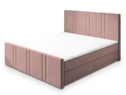 Masseno Lit Boxspring COMOZA 160X200 CM KRONOS 27, Rose, Lit avec matelas et rangement* Ensemble Sommier Et Matelas