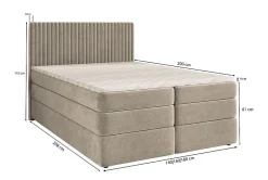 Lit Boxspring FELBIO 140X200 CM KRONOS 27, Rose, Lit avec matelas et rangement><noscript><img width=