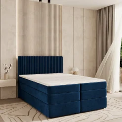 Lit Boxspring FELBIO 160X200 CM KRONOS 09, Bleu, Lit avec matelas et rangement>Masseno New