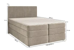 Masseno Lit Boxspring FELBIO 180X200 CM KRONOS 09, Bleu, Lit avec matelas et rangement* Ensemble Sommier Et Matelas