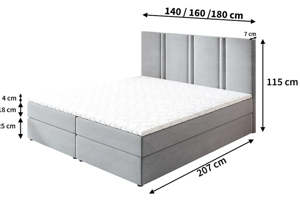 Lit Boxspring LARIO 180X200 CM KRONOS 06, Marron, Lit avec matelas et rangement>Masseno Clearance