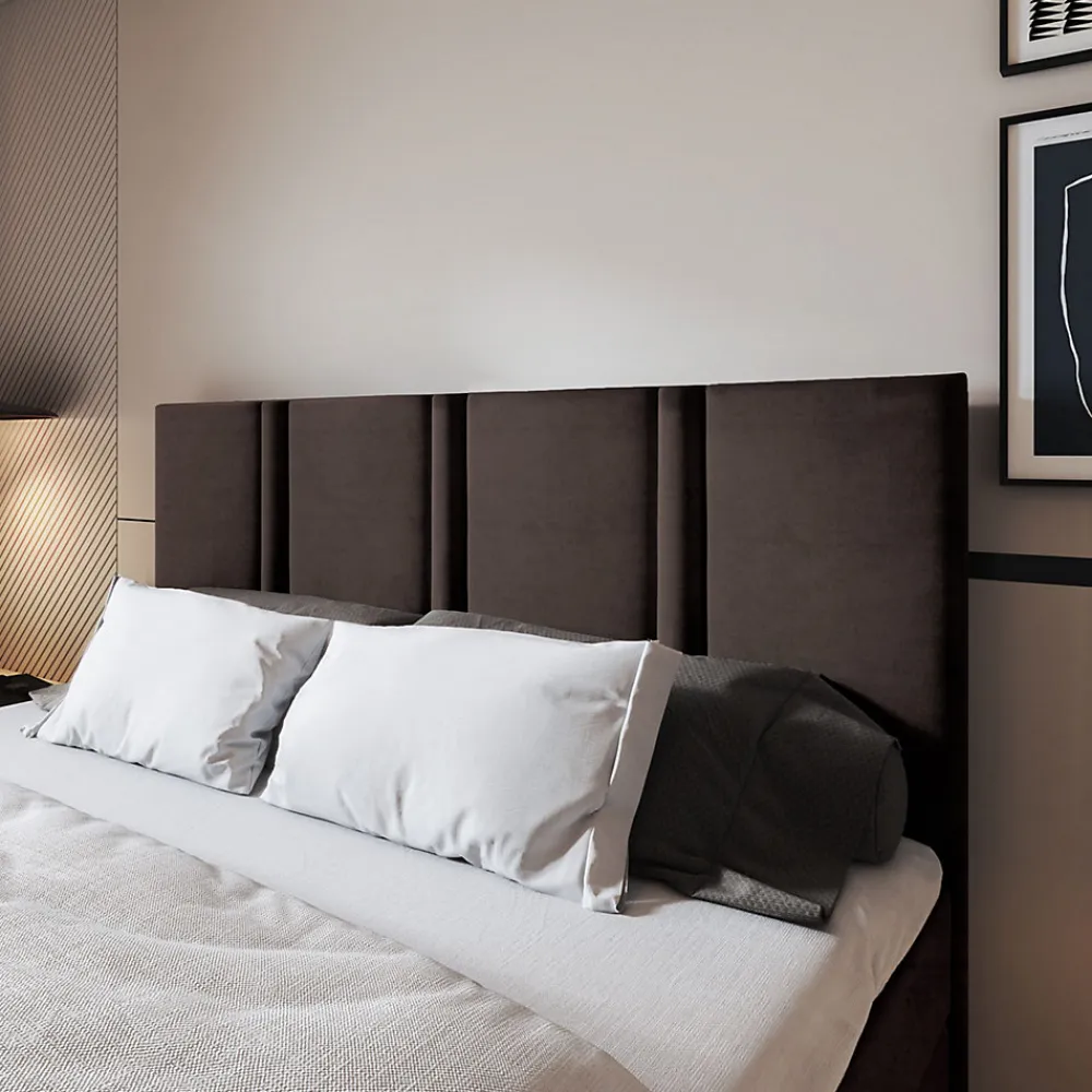 Lit Boxspring LARIO 180X200 CM KRONOS 06, Marron, Lit avec matelas et rangement>Masseno Clearance