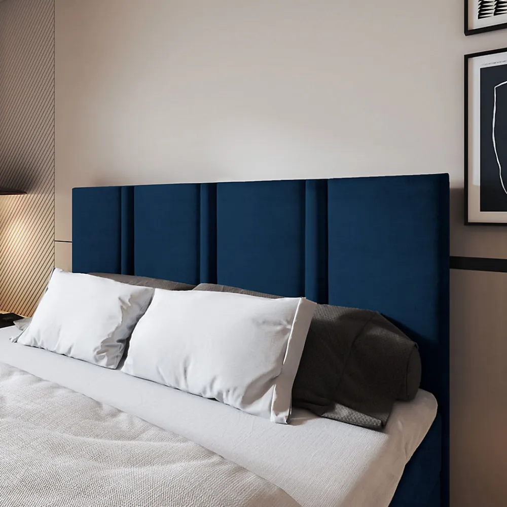 Lit Boxspring LARIO 160X200 CM KRONOS 09, Bleu, Lit avec matelas et rangement>Masseno Discount