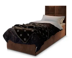 Lit Boxspring LENA 100 100X200 CM KRONOS 06, Marron, Lit avec matelas et rangement>Masseno