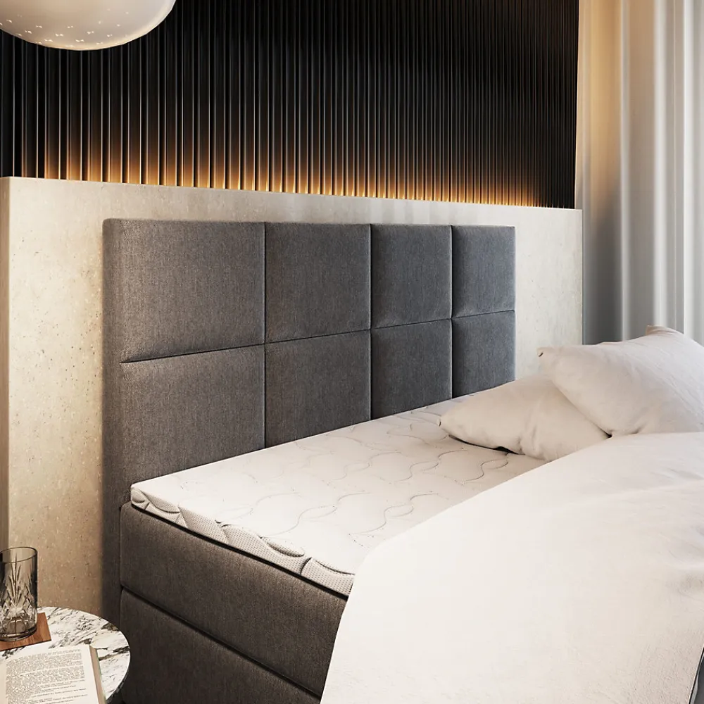 Lit Boxspring LENA 180X200 CM KRONOS 19, Vert, Lit avec matelas et rangement>Masseno Discount