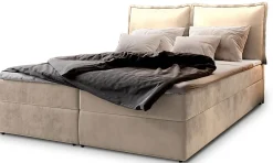 Lit Boxspring LENTE 140X200 CM MONOLITH 02, Crème, Lit avec matelas et rangement>Masseno