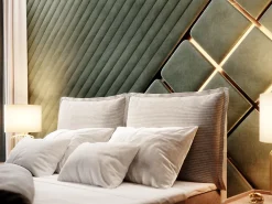 Masseno Lit Boxspring LENTE 180X200 CM LINCOLN 39, Vert foncé, Lit avec matelas et rangement* Ensemble Sommier Et Matelas