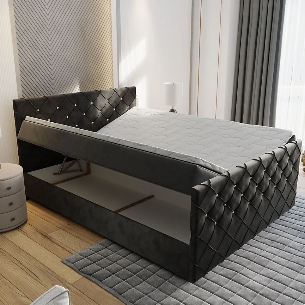 Lit Boxspring MANDI 180X200 CM MAGIC VELVET 2213, Cuivre, Lit avec matelas et rangement>Masseno Clearance