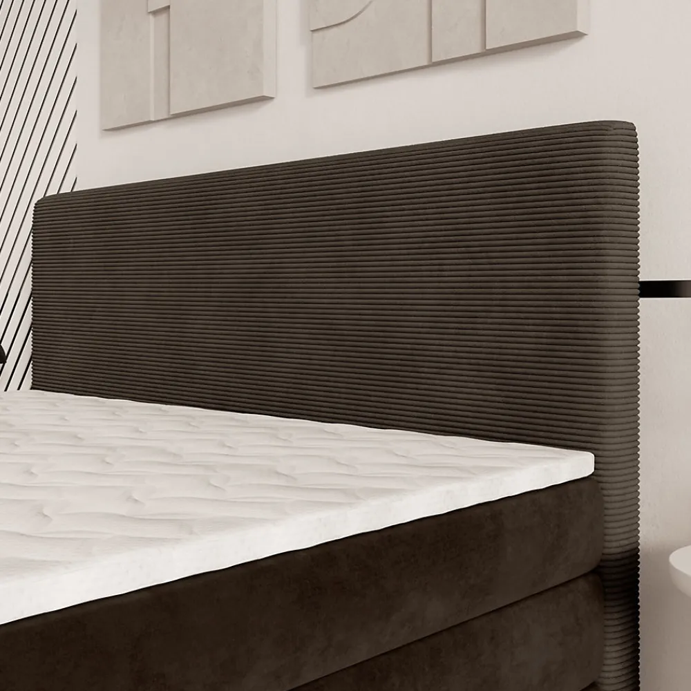 Lit Boxspring MATERN 180X200 CM POSO 06 + KRONOS 06, Marron, Lit avec matelas et rangement>Masseno Discount