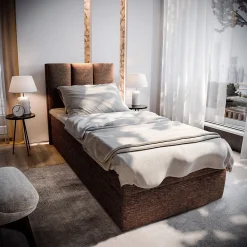 Lit Boxspring MERIL 100 100X200 CM SAWANA 16, Marron, Lit avec matelas et rangement>Masseno New