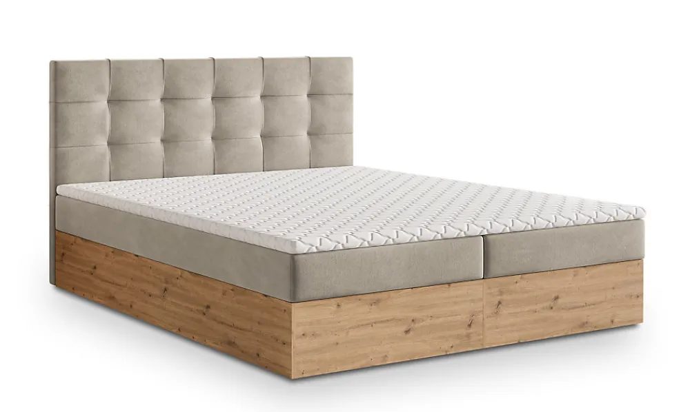 Lit Boxspring MOLVEN 180X200 CM SORO 21, Beige, Lit avec matelas et rangement>Masseno Best