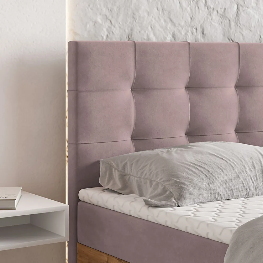 Lit Boxspring MOLVEN 140X200 CM SORO 61, Rose, Lit avec matelas et rangement>Masseno Outlet