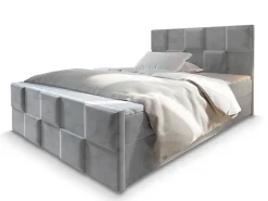 Lit Boxspring MONA 140X200 CM PAROS 05, Gris clair, Lit avec matelas et rangement>Masseno Sale