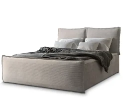 Masseno Lit Boxspring MONTA 180X200 CM LINCOLN 83, Beige, Lit avec matelas et rangement* Ensemble Sommier Et Matelas
