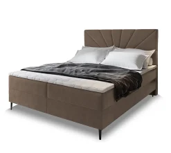 Masseno Lit Boxspring MURI 160X200 CM COSMIC 800, Marron, Lit avec matelas et rangement* Ensemble Sommier Et Matelas