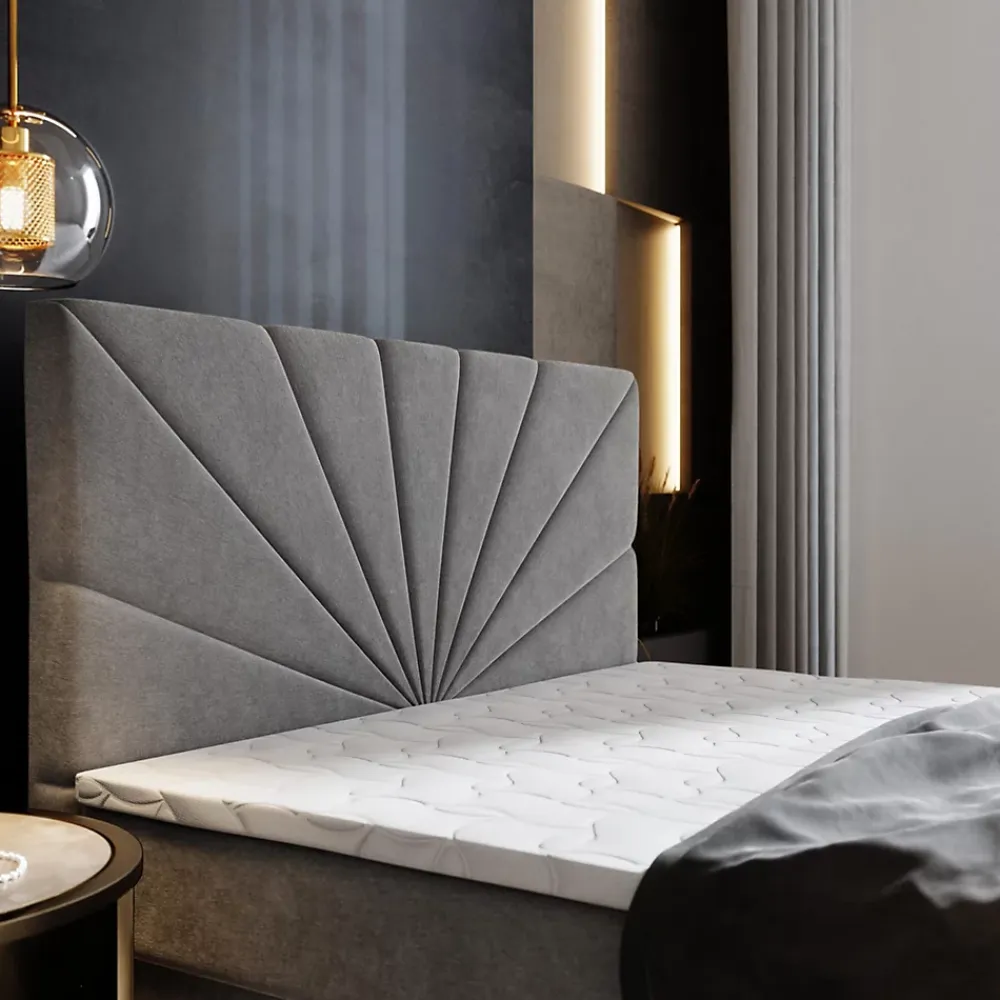 Masseno Lit Boxspring MURI 160X200 CM COSMIC 800, Marron, Lit avec matelas et rangement* Ensemble Sommier Et Matelas