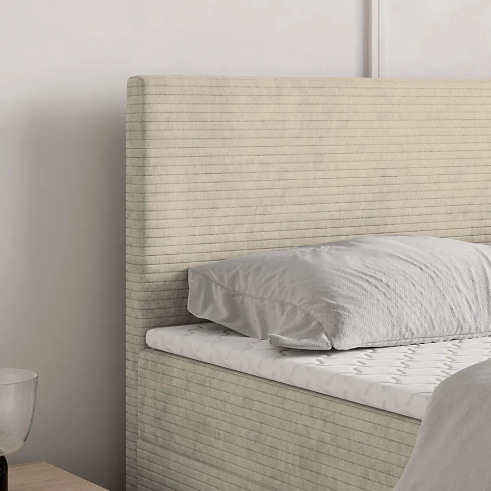 Lit Boxspring NIRA 140X200 CM ROMA 03, Crème, Lit avec matelas et rangement>Masseno Clearance