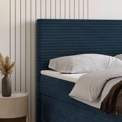 Lit Boxspring NOLEN 180X200 CM TILIA 77, Bleu, Lit avec matelas et rangement><noscript><img width=