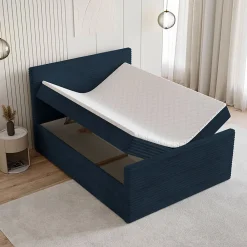 Lit Boxspring NOLEN 180X200 CM TILIA 77, Bleu, Lit avec matelas et rangement><noscript><img width=