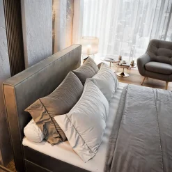 Masseno Lit Boxspring PELLIO 160X200 CM MONOLITH 62, Lilas, Lit avec matelas et rangement* Ensemble Sommier Et Matelas