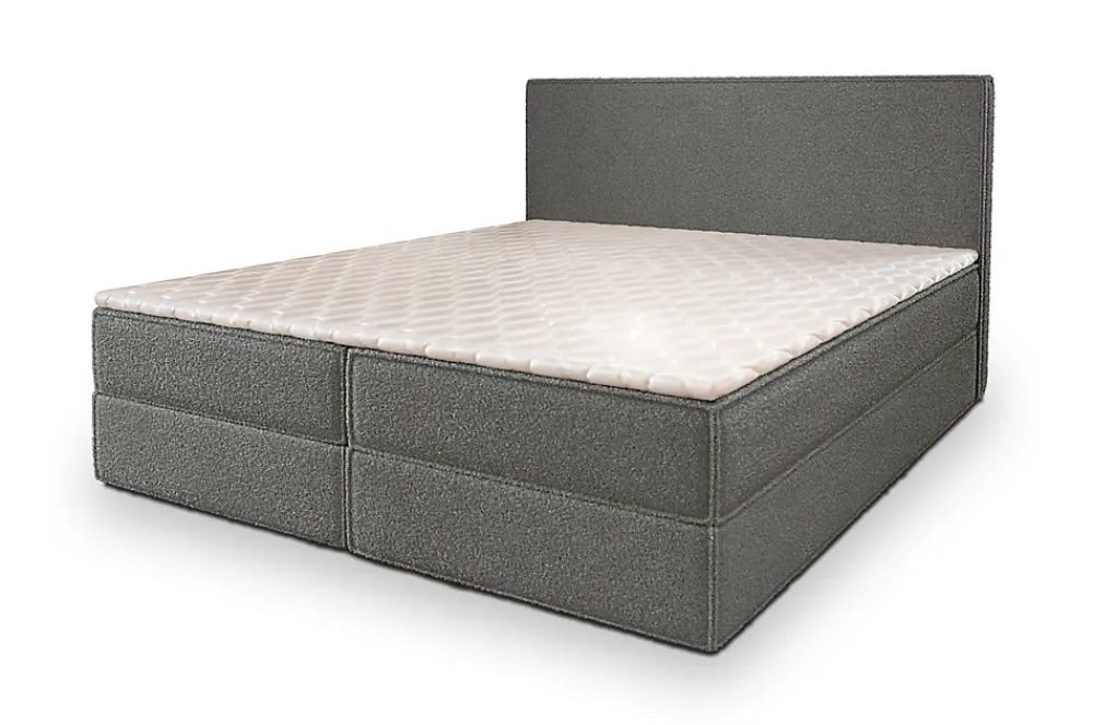 Lit Boxspring PELLIO 160X200 CM QUELLE 92, Gris, Lit avec matelas et rangement>Masseno Clearance