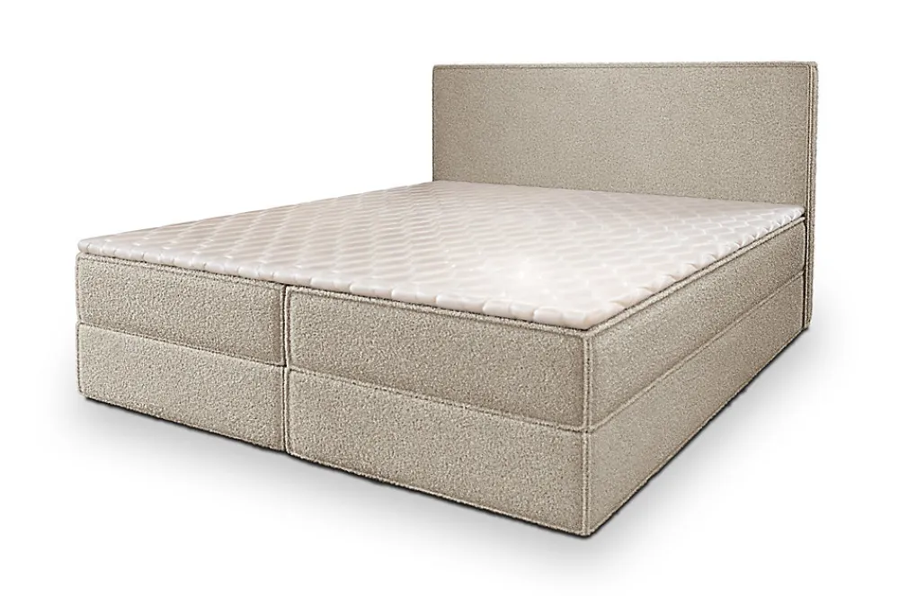 Lit Boxspring PELLIO 160X200 CM QUELLE 05, Beige, Lit avec matelas et rangement>Masseno