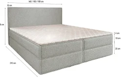 Lit Boxspring PELLIO 160X200 CM QUELLE 05, Beige, Lit avec matelas et rangement><noscript><img width=
