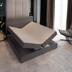 Masseno Lit Boxspring PISA 180X200 CM TILIA 39, Vert foncé, Lit avec matelas et rangement* Ensemble Sommier Et Matelas