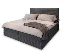 Lit Boxspring PISA 180X200 CM TILIA 90, Graphite, Lit avec matelas et rangement>Masseno Best