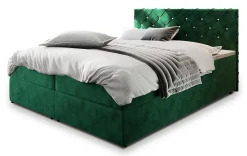 Lit Boxspring RIVA 140X200 CM MAGIC VELVET 2225, Vert foncé, Lit avec matelas et rangement>Masseno New