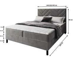 Masseno Lit Boxspring ROKIS 160X200 CM MONOLITH 04, Crème, Lit avec matelas et rangement* Ensemble Sommier Et Matelas