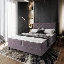 Lit Boxspring ROKIS 180X200 CM MONOLITH 62, Lilas, Lit avec matelas et rangement>Masseno Best