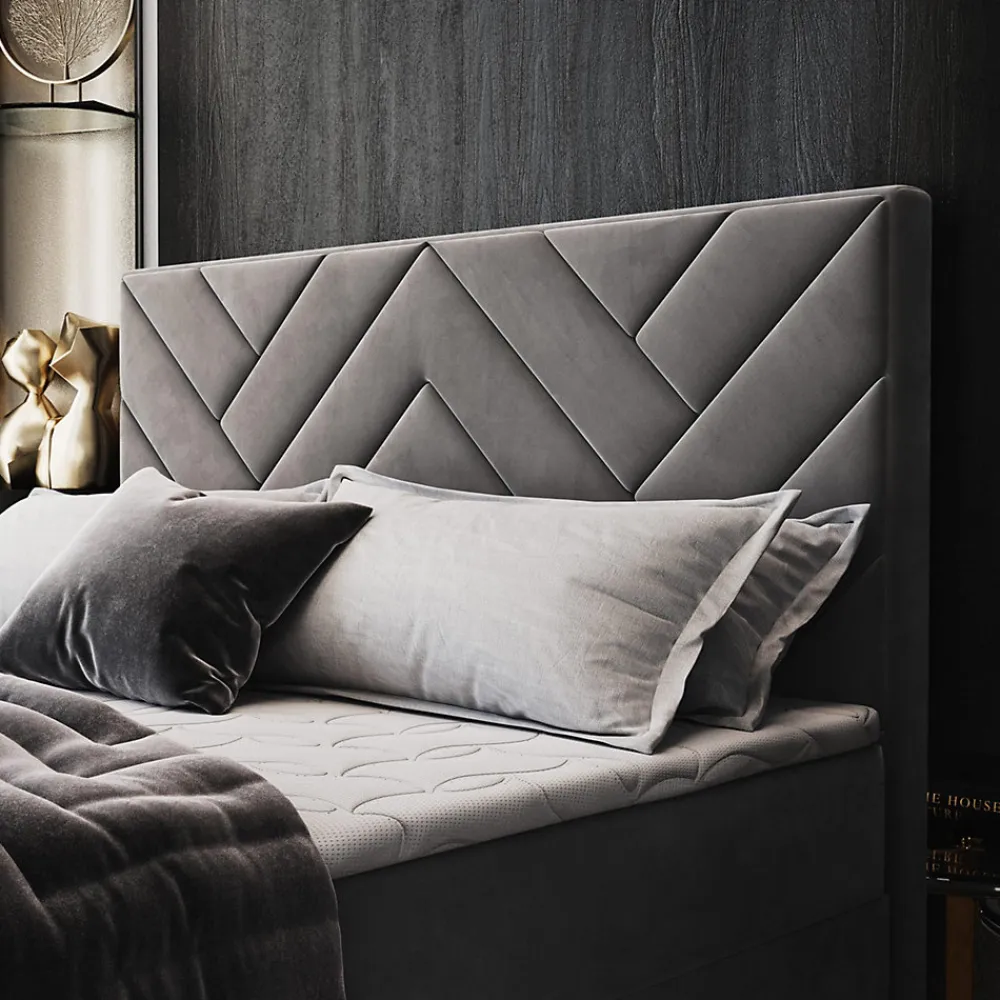 Lit Boxspring ROKIS 180X200 CM MONOLITH 62, Lilas, Lit avec matelas et rangement>Masseno Best