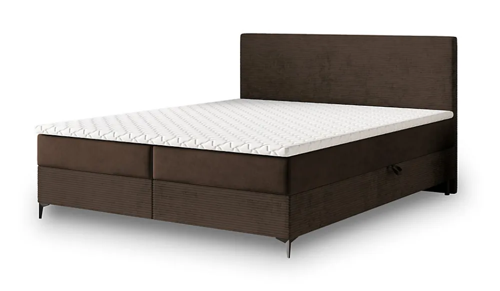 Lit Boxspring TORREL 160X200 CM POSO 06 + KRONOS 06, Marron, Lit avec matelas et rangement>Masseno Online