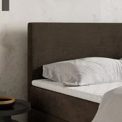 Lit Boxspring TORREL 160X200 CM POSO 06 + KRONOS 06, Marron, Lit avec matelas et rangement><noscript><img width=
