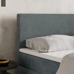 Lit Boxspring TORREL 140X200 CM POSO 60 + PAROS 06, Gris, Lit avec matelas et rangement><noscript><img width=
