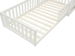 Lit cabane 90 x 190 cm - Pin et MDF - Blanc - VARLAINE><noscript><img width=