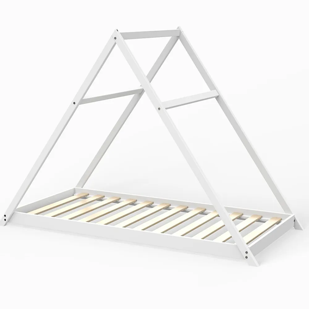 Weber Industries Lit cabane APACHE 90x190 + 1 sommier / Blanc*Enfant Lit Enfant