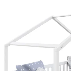 Lit cabane ELEA avec tiroirs, 90 x 200 cm en pin massif lasuré blanc><noscript><img width=