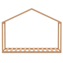 Lit cabane enfant 90x190cm bois massif WATE Naturel inclus sommier><noscript><img width=