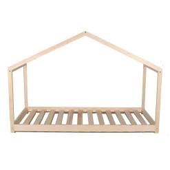 Lit cabane enfant 90x190cm bois massif KITO Naturel inclus sommier><noscript><img width=