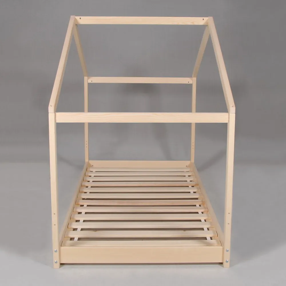 Lit cabane enfant 90x190cm bois massif KITO Naturel inclus sommier>Bb Loisir Clearance