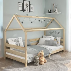Lit cabane FINA 90 x 190 cm, en pin massif naturel>Idimex Hot
