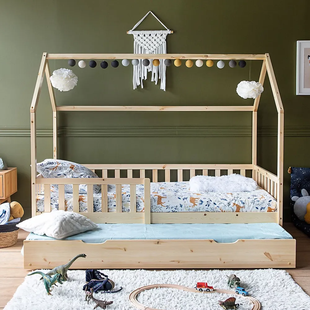 Happy Garden Lit cabane gigogne pour enfant 190x90cm en bois MARCEAU -*Enfant Lit Enfant