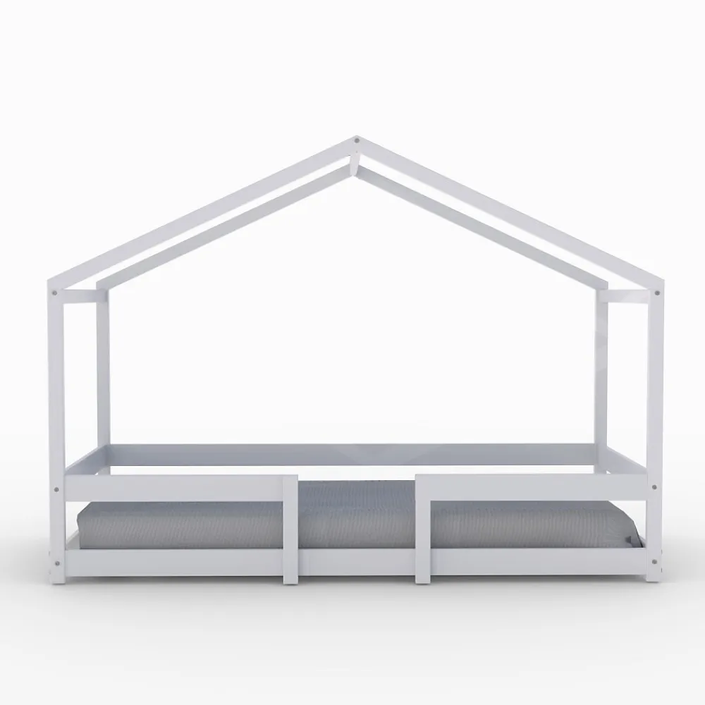 Lit cabane INDIANA 90x190 + sommier / blanc>Weber Industries